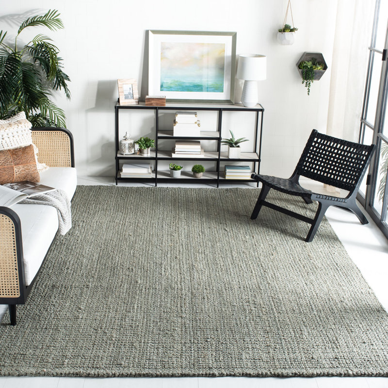 Highland Dunes Calidia Handmade Jute/Sisal Gray/Green Area Rug